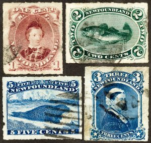 Newfoundland Stamps # 37-40 Used VF Scott Value $140.00