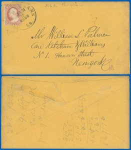 JAN 2 1858 New Orleans LA Cds on Cover To NYC, US Scott #25, SCV $210.00