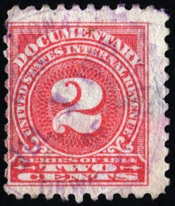 R208 2¢ Documentary Stamp (1914) Used/Date Stamp