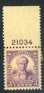 U.S. #725 MINT PL# SINGLE OG HR