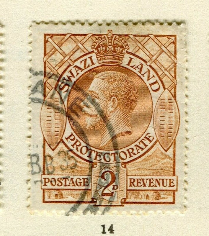 SWAZILAND; 1933 early GV issue fine used 2d. value 