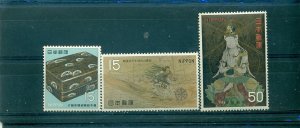 Japan - Sc# 951-3. 1968 National Treasures. MNH $2.35.