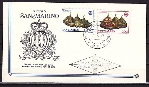 San Marino, Scott cat. 906-907. Europa issue. First day cover. ^