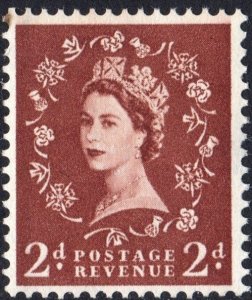 Great Britain #356c 2d Queen Elizabeth II: Graphite Line Single (1958) MNH