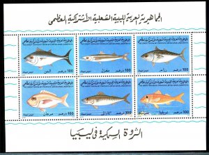  Libya 1992 - Mi-No. Block 125  MNH - Fish MINI SHEET