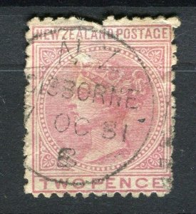 NEW ZEALAND; 1880s classic early QV Side Facer issue used 2d. fair Postmark