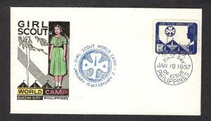 1957 Philippines World Camp Scouts Girl Guide FDC