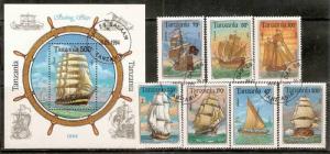 Tanzania 1994 Sailing Ships Transport Boat Sc 1209-16 7v+M/s Cancelled # 6248