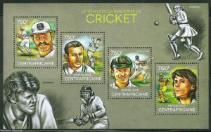 CENTRAL AFRICA 2014 FAMOUS CRICKET PLAYERS SHEET MINT NH