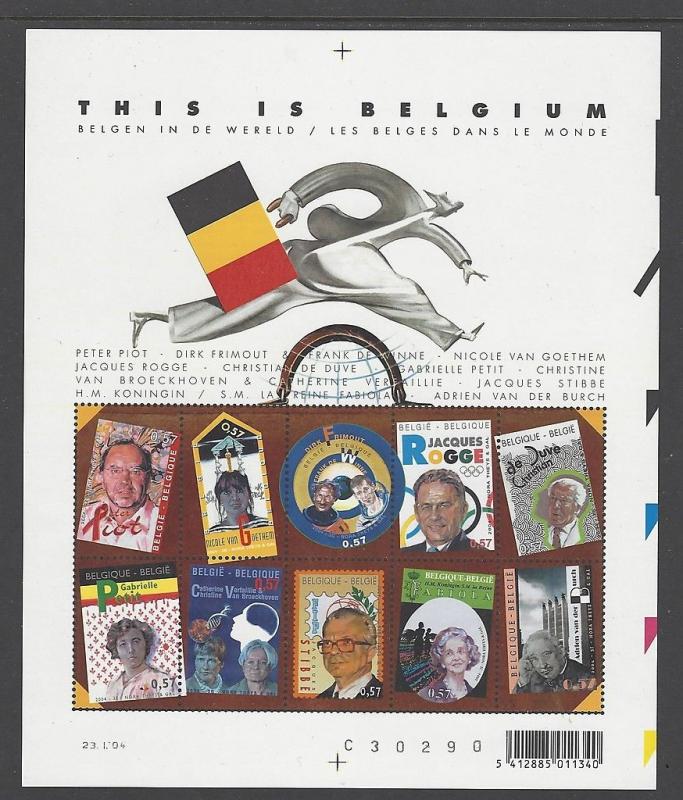 Belgium 2004 Famous Belgians SS VF MNH (1998)