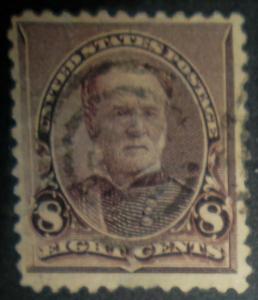 1893 US Scott #225 Used William Sherman 8 cents Free US Shipping