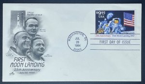 Scott 2842   FDC   First Moon Landing, 25th Anniversary    Artcraft Cachet