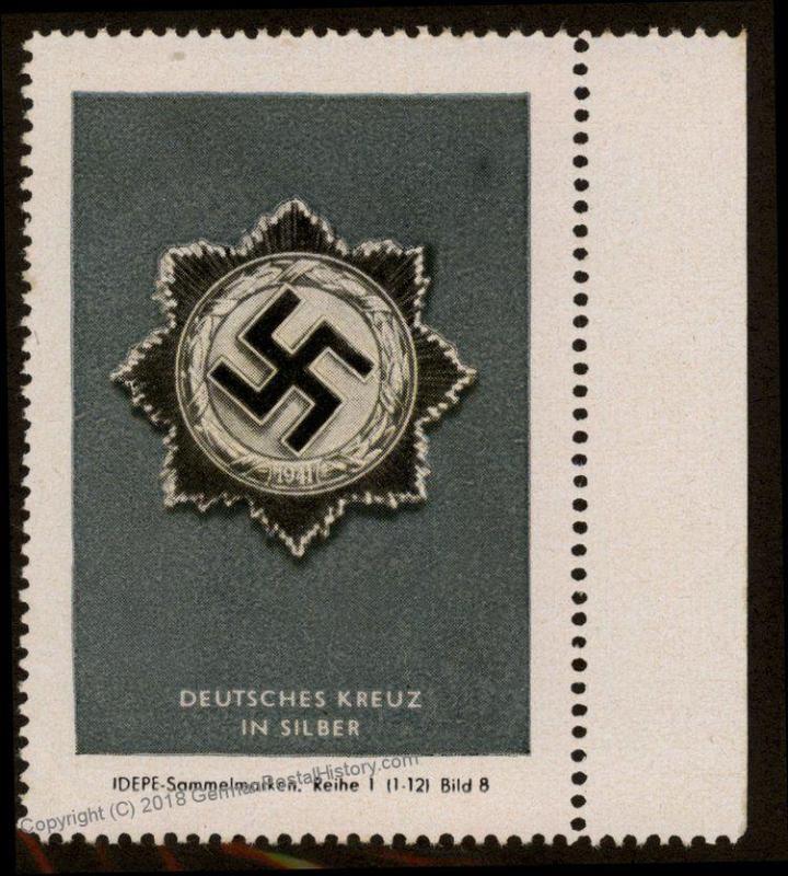 3rd Reich Germany IDEPE Deutsches Kreuz Orders and Medals Series Stamp 77275