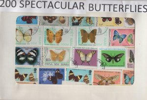 A Nice Selection Of 200 All Different Topicals. Butterflies.   #02 TOP30