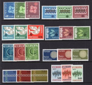 Portugal 1961-1972 Europa 8 Different Sets MNH