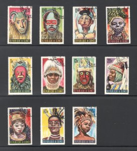 Guinea #361-371   VF, Used, Various Niamou masks,  ....  2610024