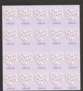 US #4151 Mint Sheet Purple Hearts wedding