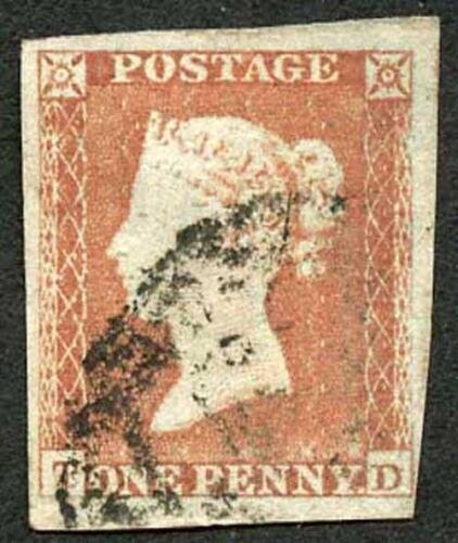 1841 Penny Red (TD) Fine Four Margins 