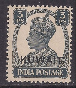 Kuwait 1945 KGV1 3 Pies Slate Ovpt on India Umm SG 52 ( B446 )