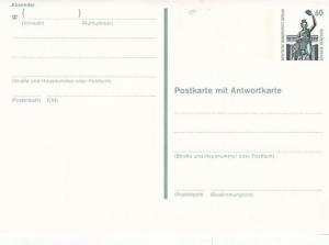 Berlin 60pfg Postcard with reply Postcard Unadressed VGC
