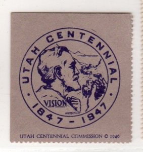 USA Cinderella Stamp - Utah Centennial, 1947 Vision - MNH
