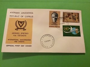 Cyprus First Day Cover International Anniversaries 1970 Stamp Cover R43221