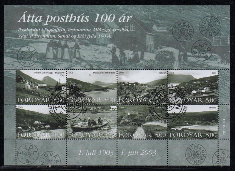 Faroe Islands Sc 435 2003 Old Post Offices stamp sheet used