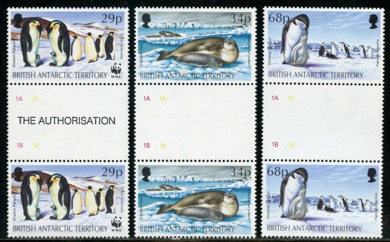 BRITISH ANTARCTIC TERRITORY GUTTER PAIR SET  SCOTT#192/97  MINT NH--SCOTT $29.00 