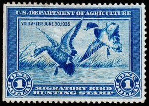 United States Hunting Permit Stamp Scott RW1 (1934) Used F-VF, CV $175.00 C