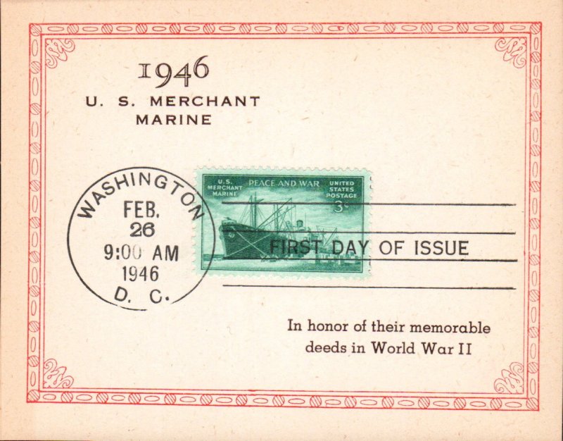 #939 Merchant Marines Bernet-Reid FDC