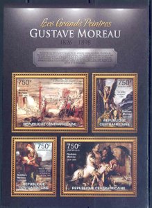 CENTRAL AFRICA 2012 GUSTAVE MOREAU SHEET MINT NH 