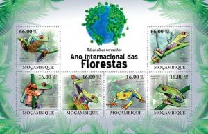 MOZAMBIQUE 2011 SHEET INTERNATIONAL YEAR OF FORESTS TREEFROGS FROGS AMPHIBIANS