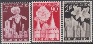 BELGIUM Sc# 482-4 CPL MNH GHENT INT'L FLOWER EXHIBITION 1955