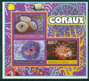 Djibouti - Corals MNH set - 4val + s/s