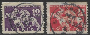 Sweden #232,233 used. 1932. nice.
