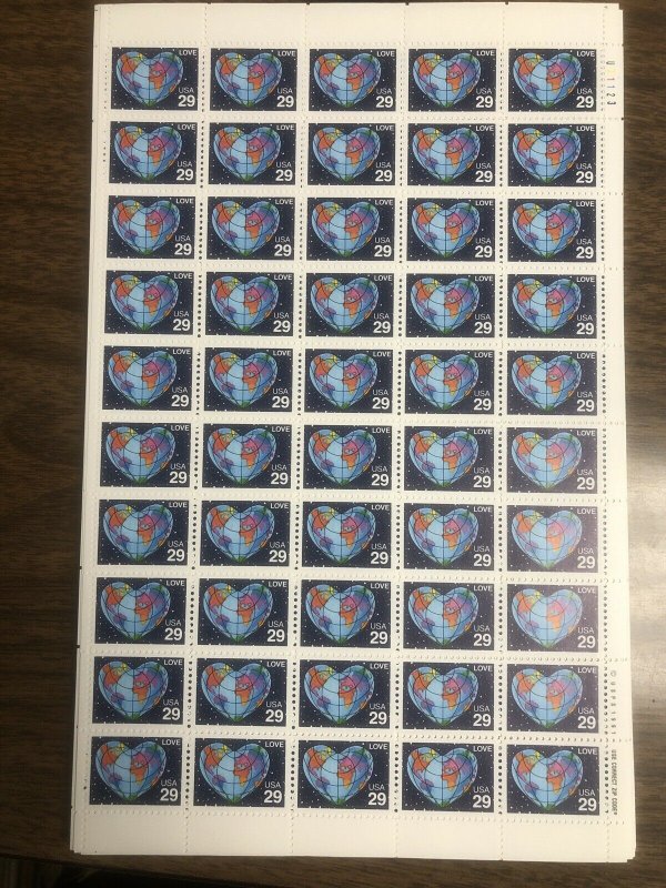2535A .29 Love Earth. Large Holes perf 11. MNH Sheet Of 50. Very Tough To Find.