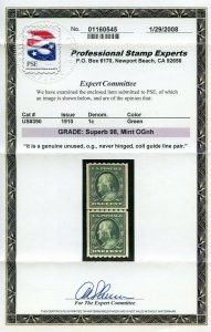 US SCOTT #390 LP MINT-SUP-OG-NH GRADED 98 W/ PSE CERT SMQ $975 (5/12/22 GP)