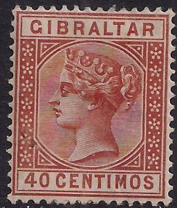 Gibraltar 1889 - 96 QV 40 Centimos Orange Brown MM SG 27 ( L1343 )