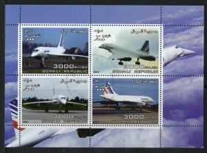 Thematic stamps SOMALI REP 2004 CONCORDE sheetlet of 4 used