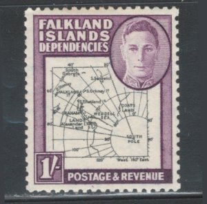 Falkland Islands Dependencies 1946 Map 1sh Scott # 1L8 MH