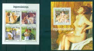 Guinea Bissau - 2015 Impressionist Artworks. Set 2 Souv. Sheets. MNH.