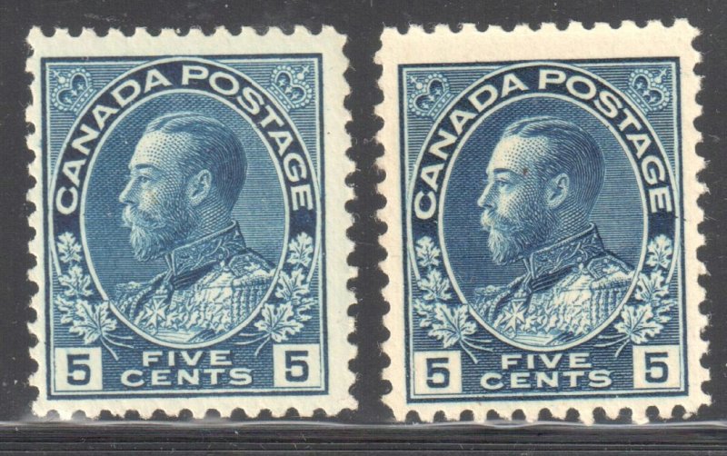 Canada VF NH #111- 111a, b, i (Small Wrinkle on the #111i)