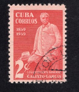 Cuba 1939 2c dark red Garcia Centenary, Scott 359 used, value = 25c