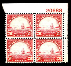 U.S. #698 MINT PL# BLOCK OF 4 OG NH