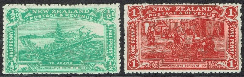 NEW ZEALAND 1906 CHRISTCHURCH EXHIBITION 1/2D AND 1D 