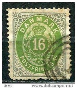 Denmark 1870 SC 20  MI 20  Used  Small Thin.