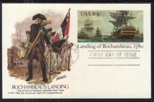 US UX84 Landing of Rochambeau Postal Card Fleetwood U/A FDC