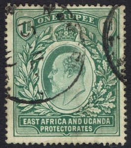EAST AFRICA AND UGANDA 1904 KEVII 1R WMK MULTI CROWN CA USED
