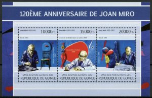 Guinea Art Stamps 2013 MNH Joan Miro 120th Birth Anniv Paintings 3v M/S