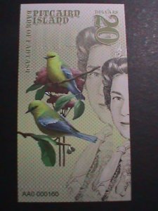 ​PITCAIRN ISLANDS 2019-COLLECTIBLE UNCIRCULATED POLYMAR LOVELY NOTE VERY FINE